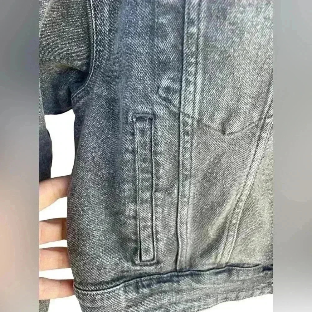 WILD FABLE women’s black denim oversized jacket size M with costume design USED - Picture 5 of 6